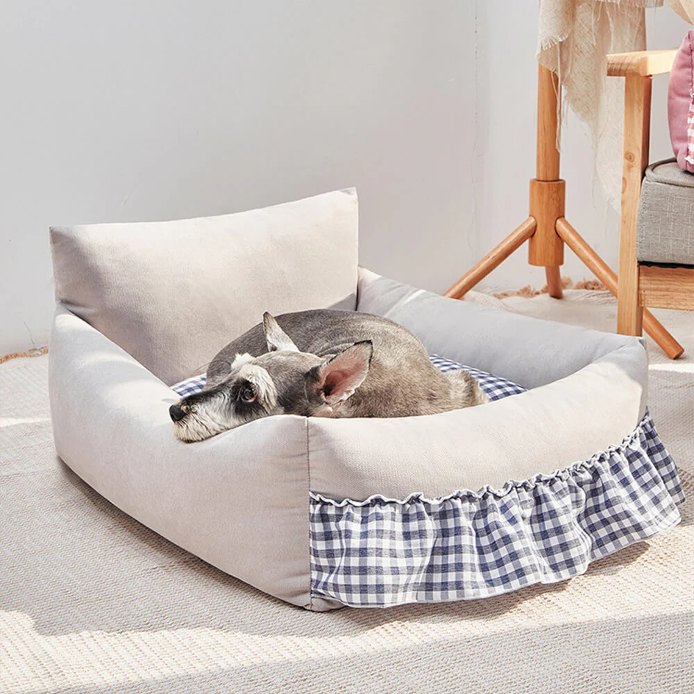 Stylish Ruffled Enhanced Backrest Washable Dog & Cat Sofa Bed - News Pet Shop
