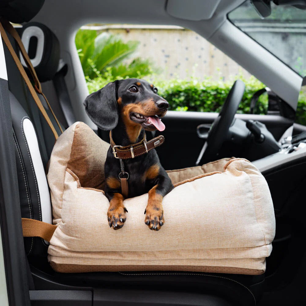 Light Coffee Waterproof Safety Dog Car Seat Bed - News Pet Shop
