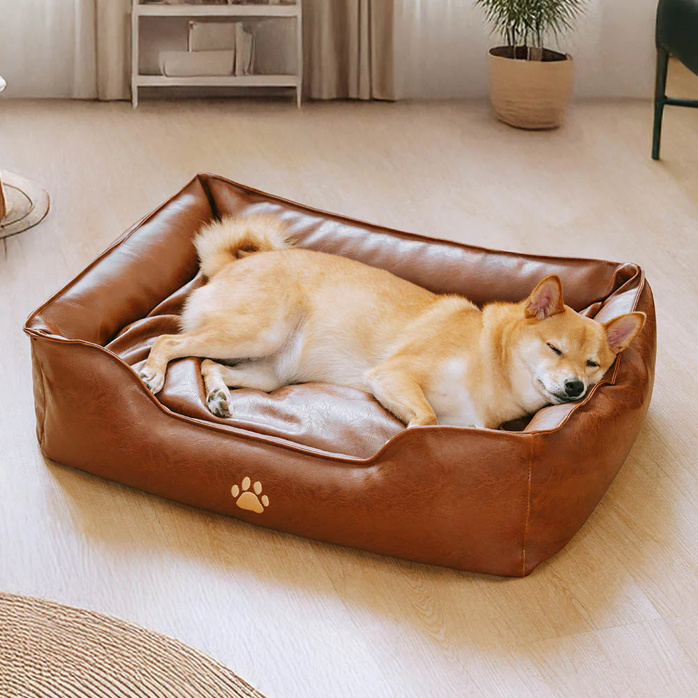 Luxury Faux Leather Waterproof Removable Dog Sofa Bed - News Pet Shop