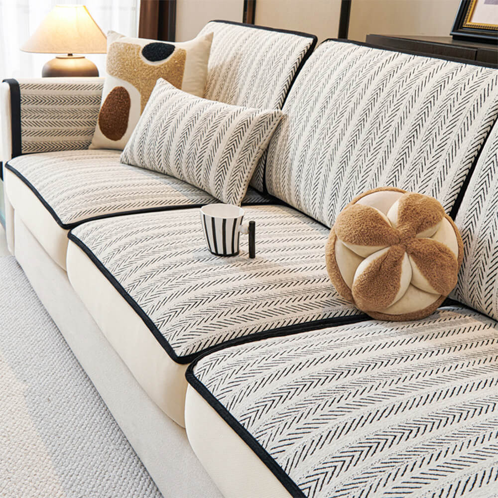 Classic Retro Stretch Chenille Couch Cover  C Full Protection with Elegant Design - News Pet Shop