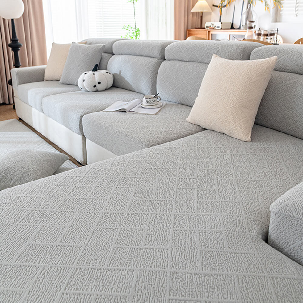 Diamond Jacquard Plush Full-Cover Stretch Couch Cover - News Pet Shop