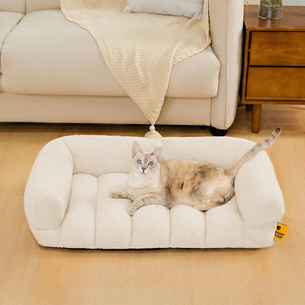 Large Soft Supportive Headrest Orthopedic Cat Bolster Bed - Cloudy Napper - News Pet Shop
