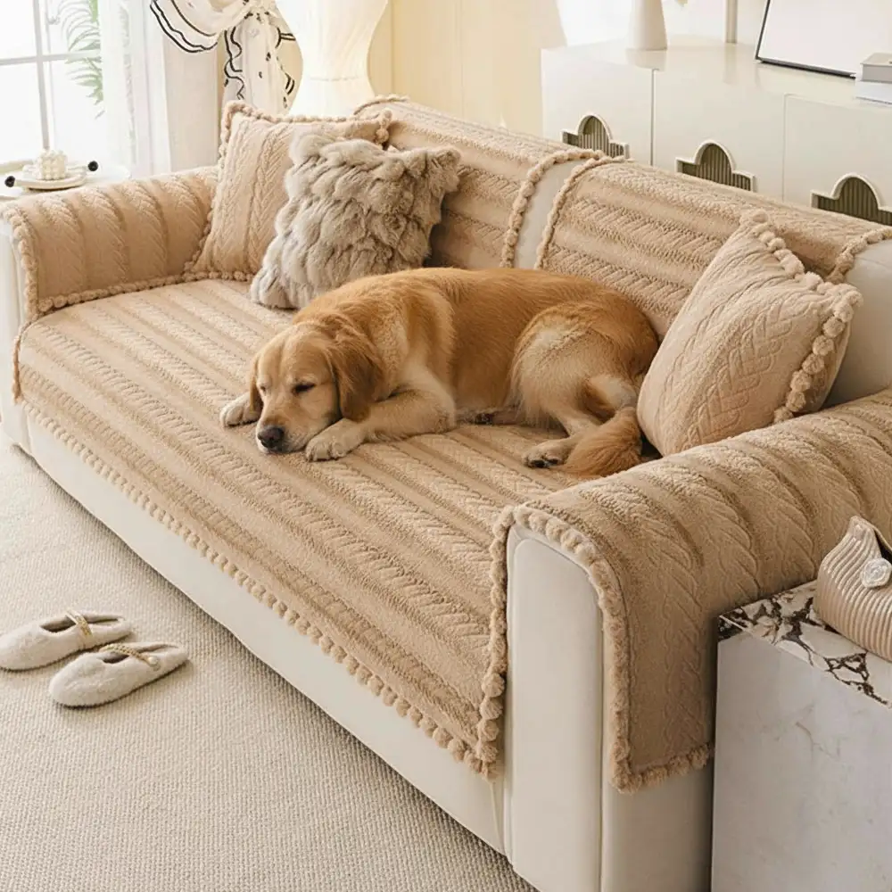 Lazy Chic Plush Winter Sofa Protector Skin-Friendly Couch Cover - News Pet Shop