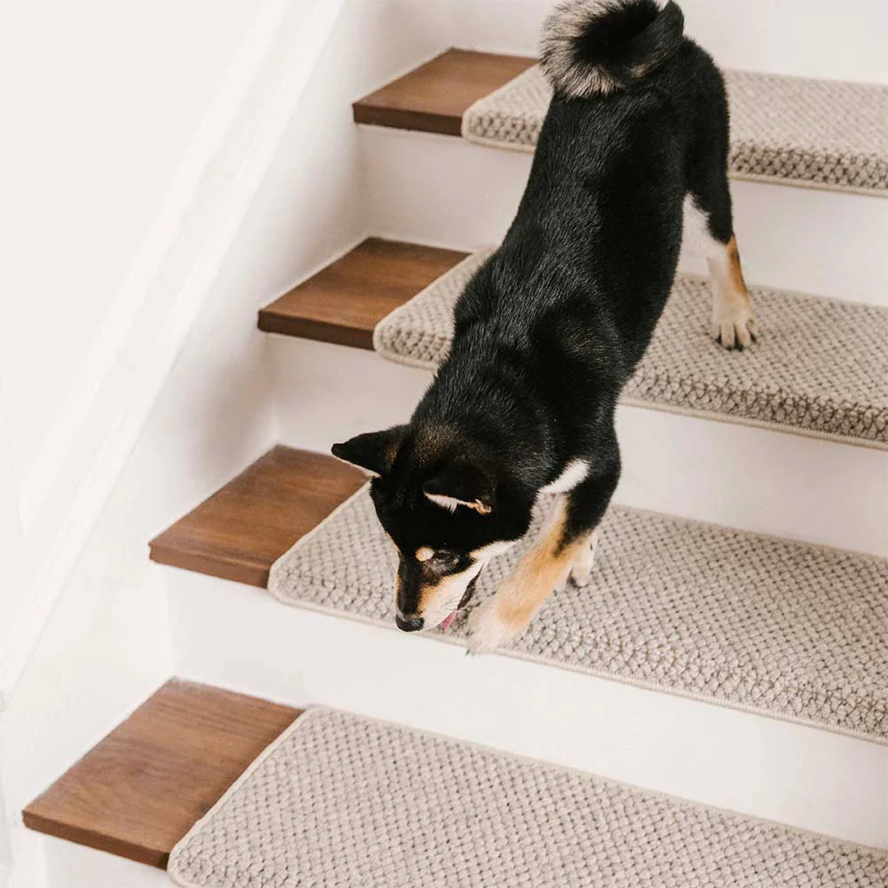 New Zealand Wool Blend Stair Protectors Tape Free Washable Carpet Stair Treads - News Pet Shop