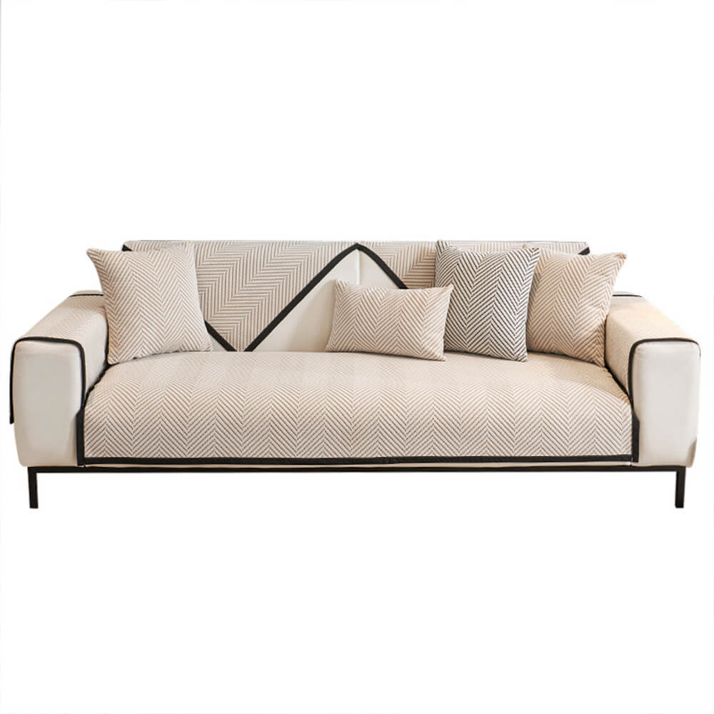 Two-Tone Woven Herringbone Skin-Friendly Polar Fleece Couch Cover - News Pet Shop