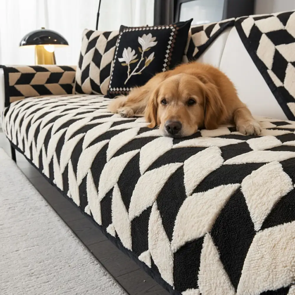 Diamond-Pattern Plush Couch Cover - News Pet Shop
