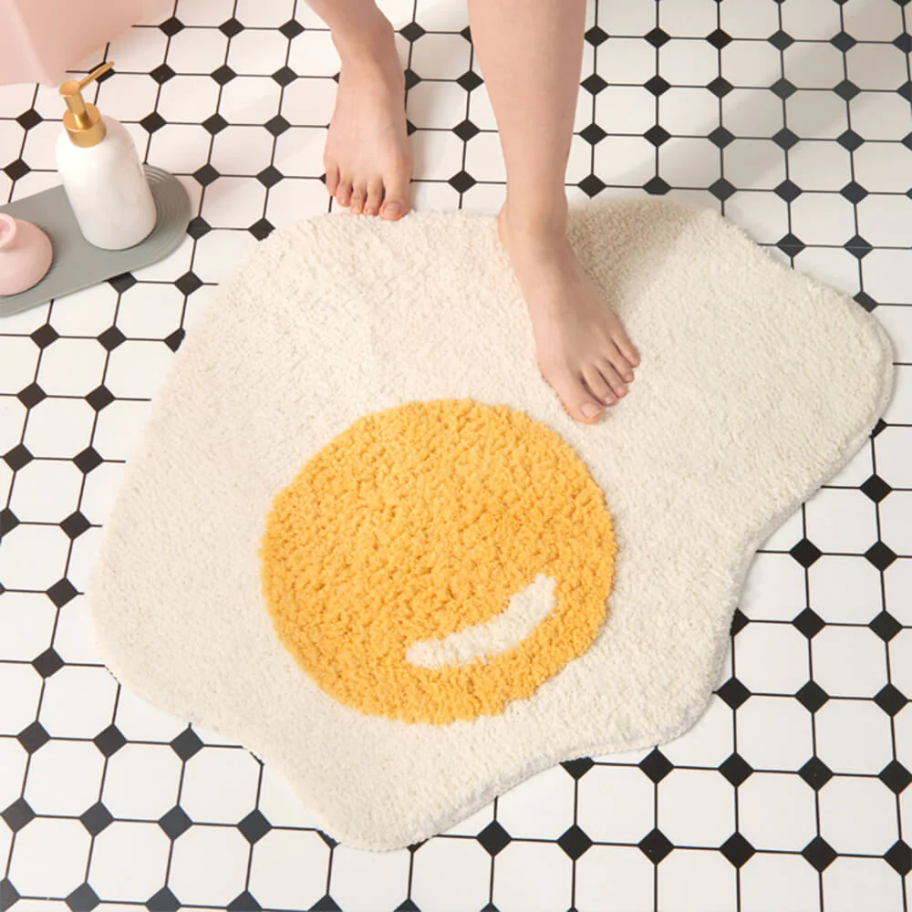 Fried Egg Shaggy Bath Mat Multi-Functional Decorative Non-Slip Home Rug - News Pet Shop