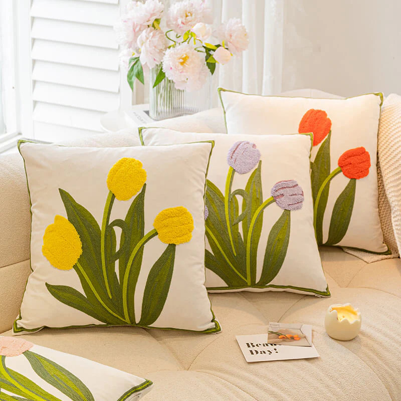 Tulip Sunflower Bouquet Home Decor Sofa Pillow - News Pet Shop