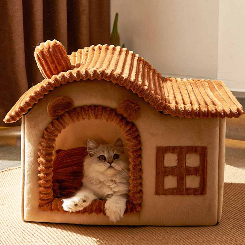 House Design Semi-Enclosed Cat Bed - News Pet Shop
