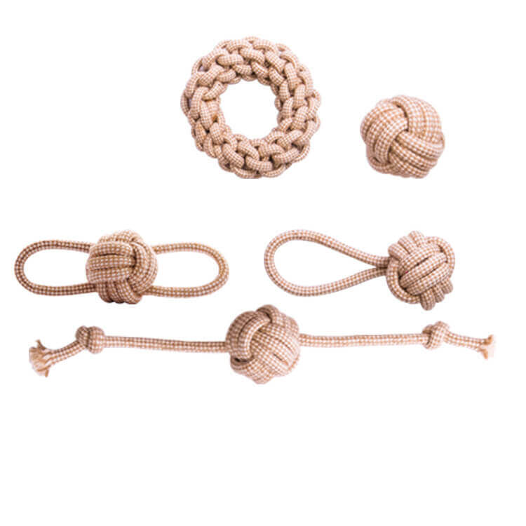 Linen Cotton Rope Toy Set Teeth Cleaning Interactive Chew Dog Toy - News Pet Shop