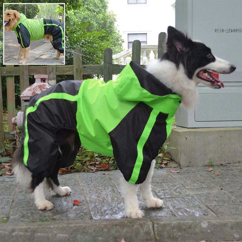 Oxford Fabric Waterproof Dog Full-Cover Raincoat with Legs and Hood - News Pet Shop