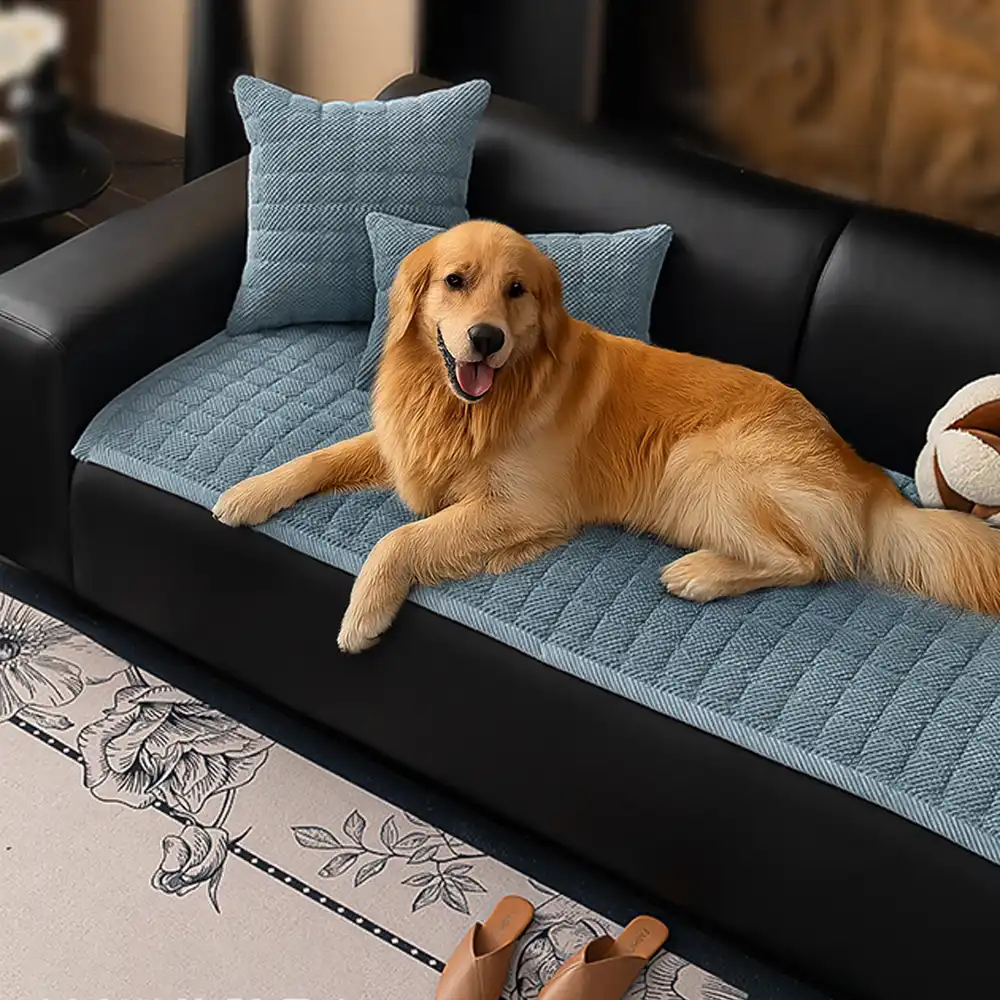 Square Corduroy Anti-Scratch Fabric Pet Friendly Non-Slip Couch Cover - News Pet Shop