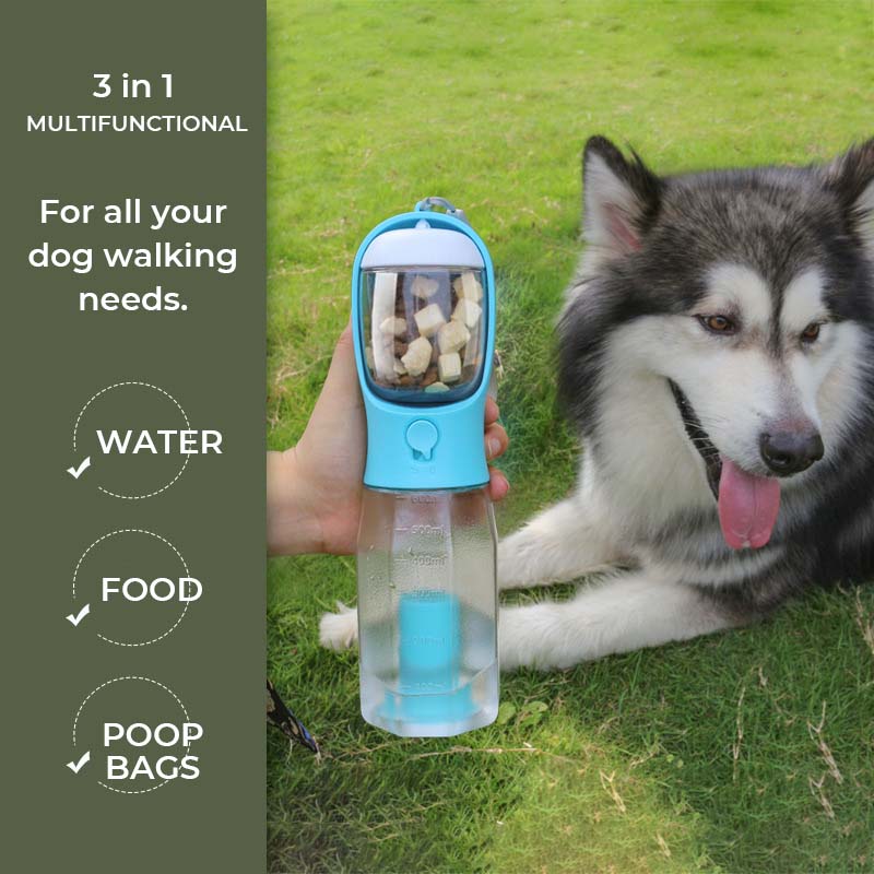 3 in 1 Multifunctional Portable Dog Walking Water Bottle - News Pet Shop