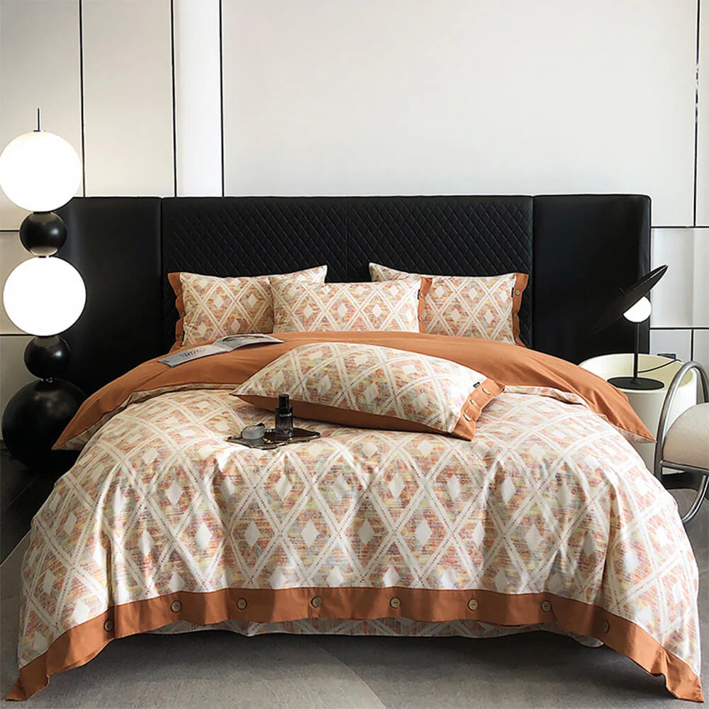 Colorful Geometric Ultra-Soft Brushed Cotton Button Bed Sheet Set - News Pet Shop