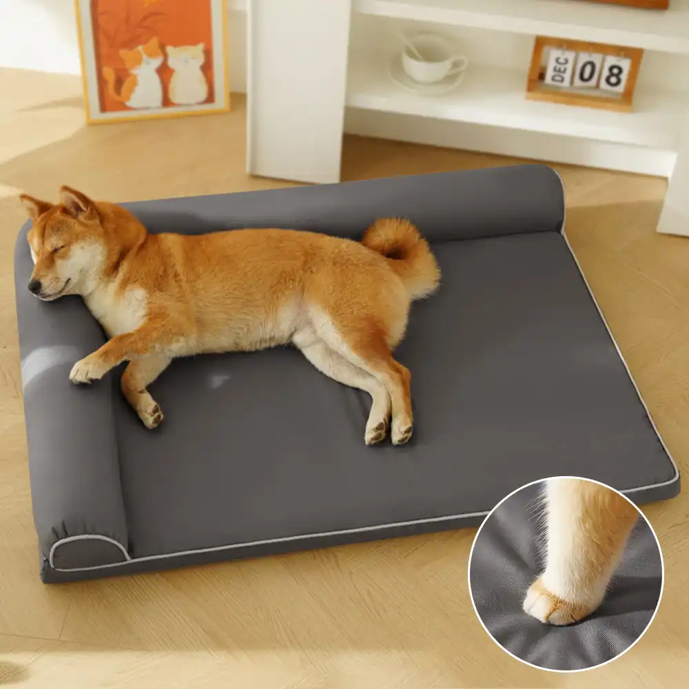 Waterproof Egg Foam Orthopedic Bed with L Bolster Sides Large Dog Bed - News Pet Shop
