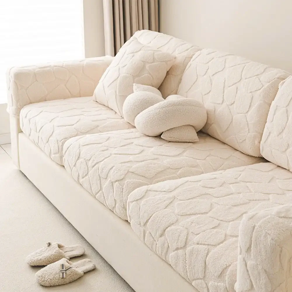 Plush Stone-Shaped Creative Texture Stretch Universal Fully Fitted Couch Cover - News Pet Shop