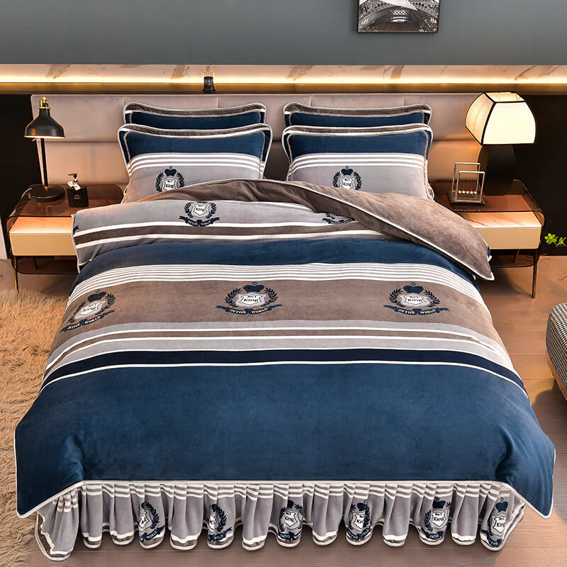 Modern Style Thickened Comfortable Milk Velvet Bed Sheet Set - News Pet Shop