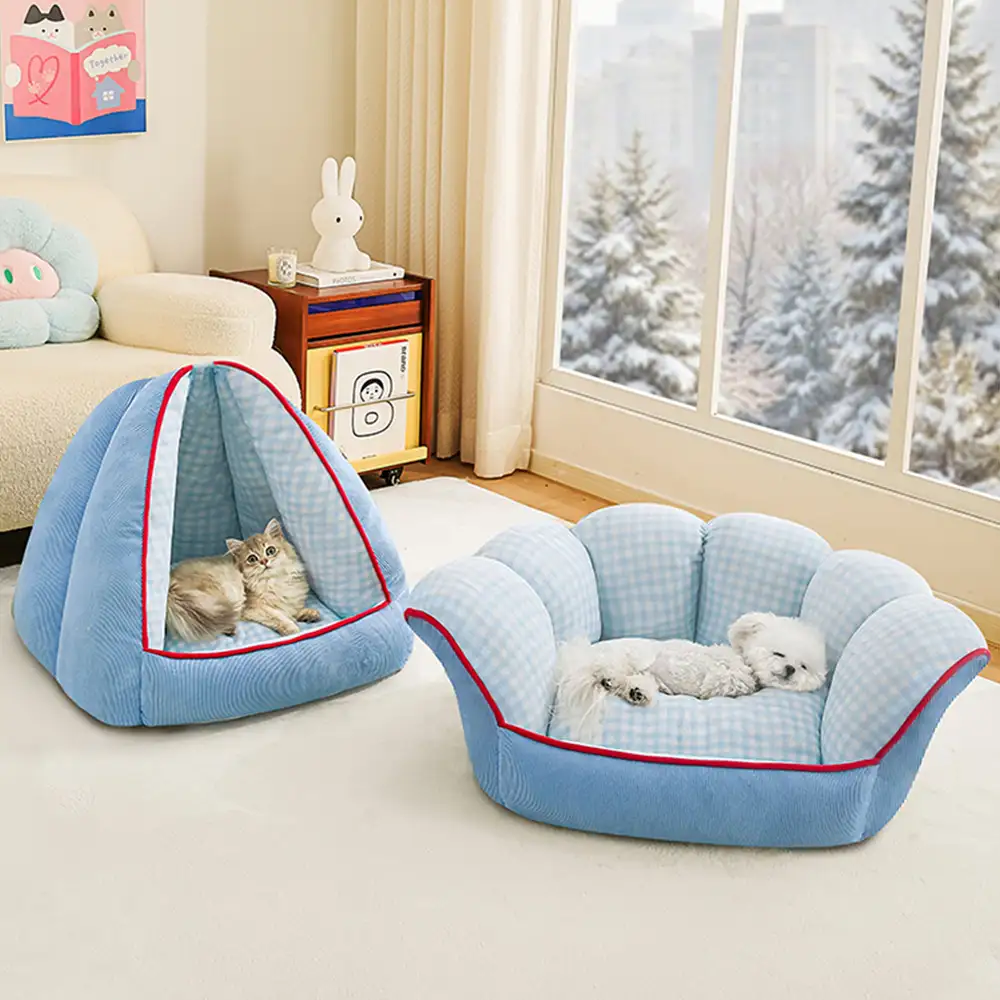 Multifunctional Semi-Enclosed Cave Dog Bed Warming Pet Bed - News Pet Shop