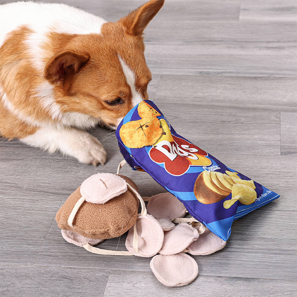 Potato Chips Interactive Slow Feeder Squeaky Snuffle Dog Toy - News Pet Shop