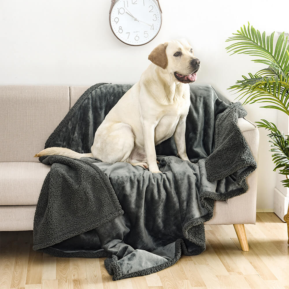 Waterproof Flannel Sherpa Fleece Thickened Dog Blanket - News Pet Shop