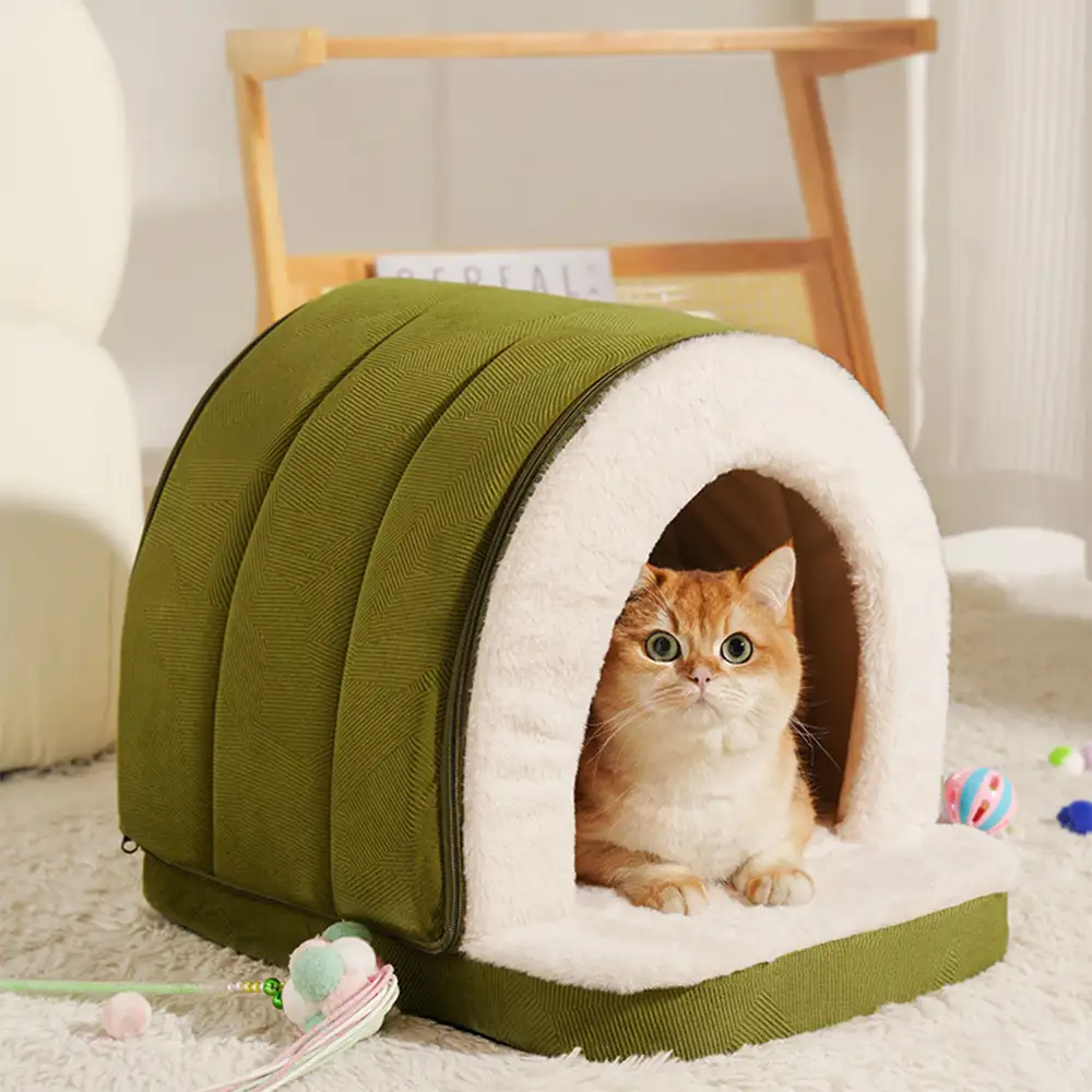 Cave-Style Warm Deep Sleeping Snug Cat Cave Dog House - News Pet Shop