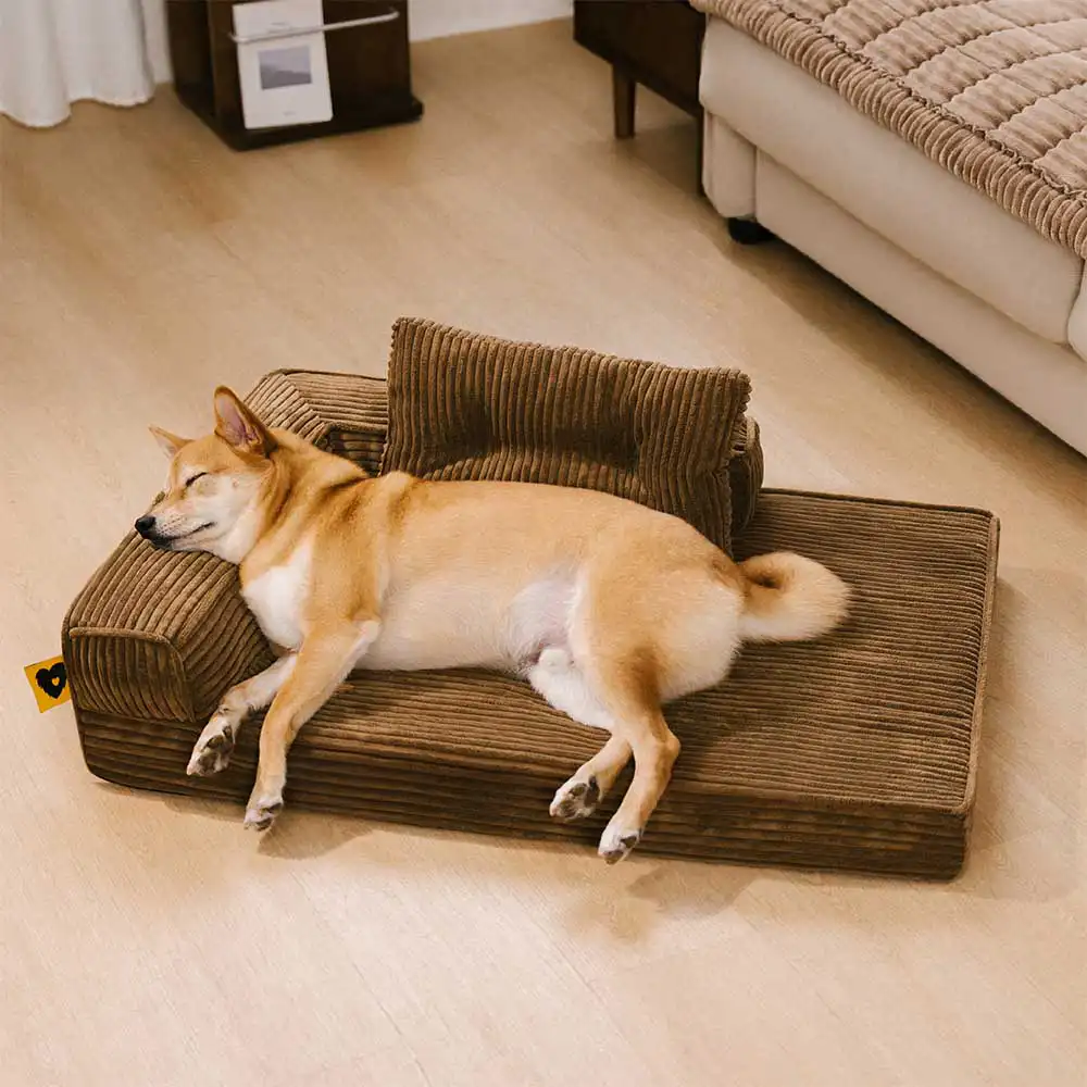 Corduroy Anti-Scratch Removable Orthopedic Dog Bed with Pillow - ComfySofa - News Pet Shop
