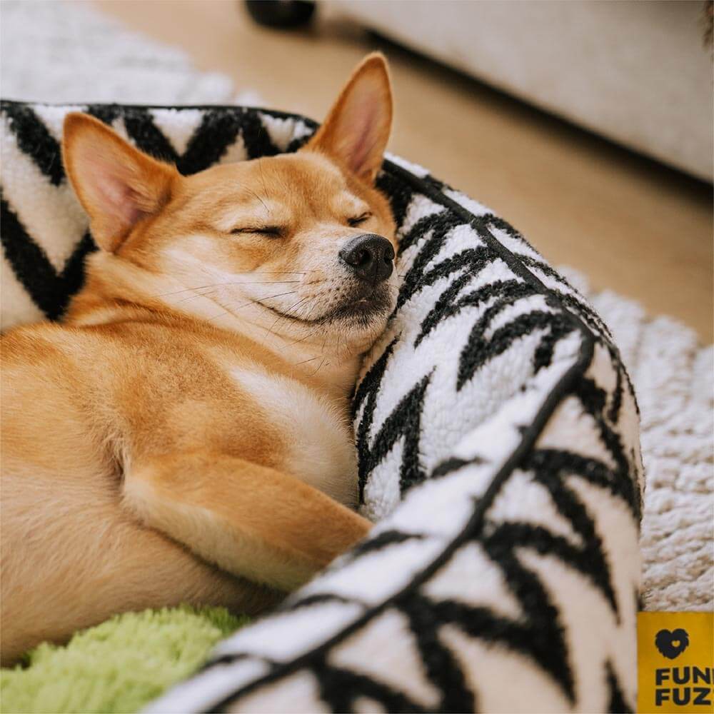 Plush Retreat Chevron Dog Bed-The Warm Hugger - News Pet Shop