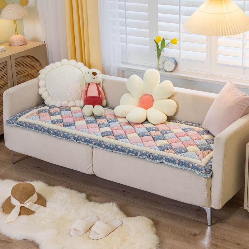 Floral Handmade Pure Cotton Protective Couch Cover - News Pet Shop