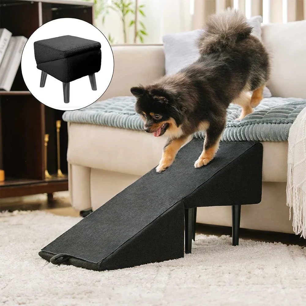 2-in-1 Convertible Wooden Home Step Stool Dog Ramp Stairs - News Pet Shop