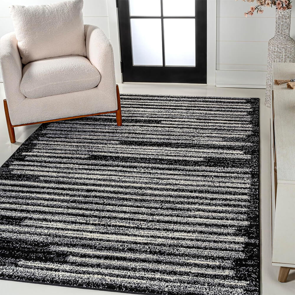 Line Texture Simple Modern Style Faux Cashmere Household Rug - News Pet Shop