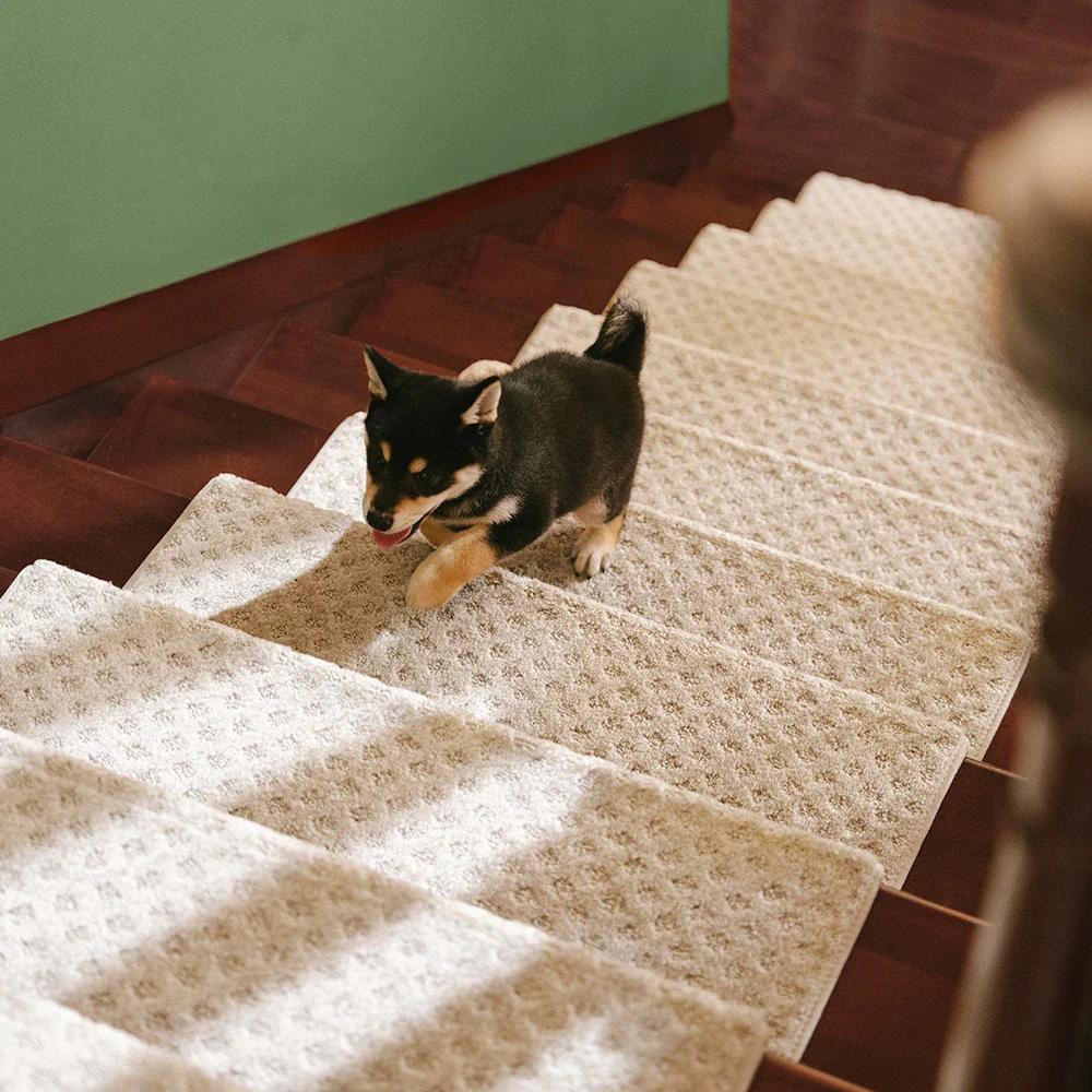 Soft Plush Indoor Stair Protectors Pet Friendly Tape Free Carpet Stair Treads - News Pet Shop