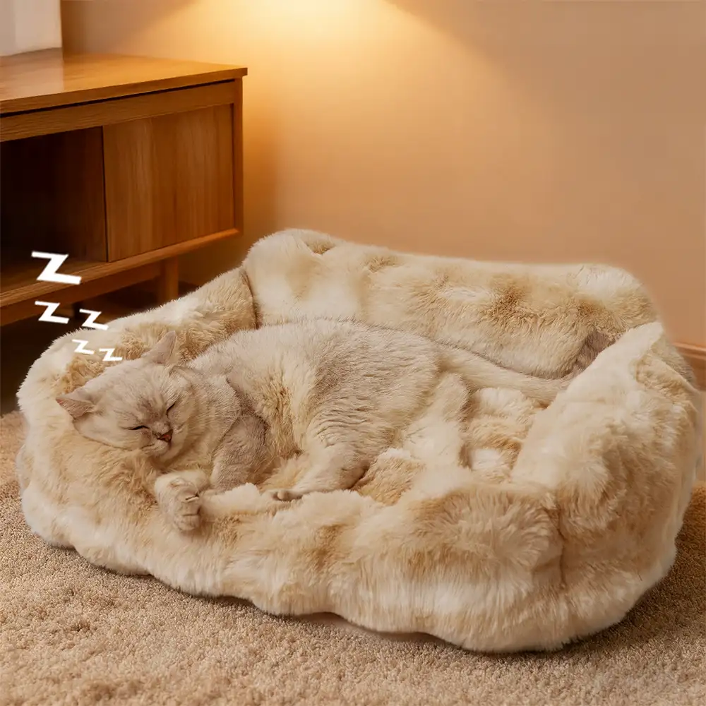 Faux Rabbit Velvet Fluffy Soft Dog And Cat Sofa Bed - News Pet Shop