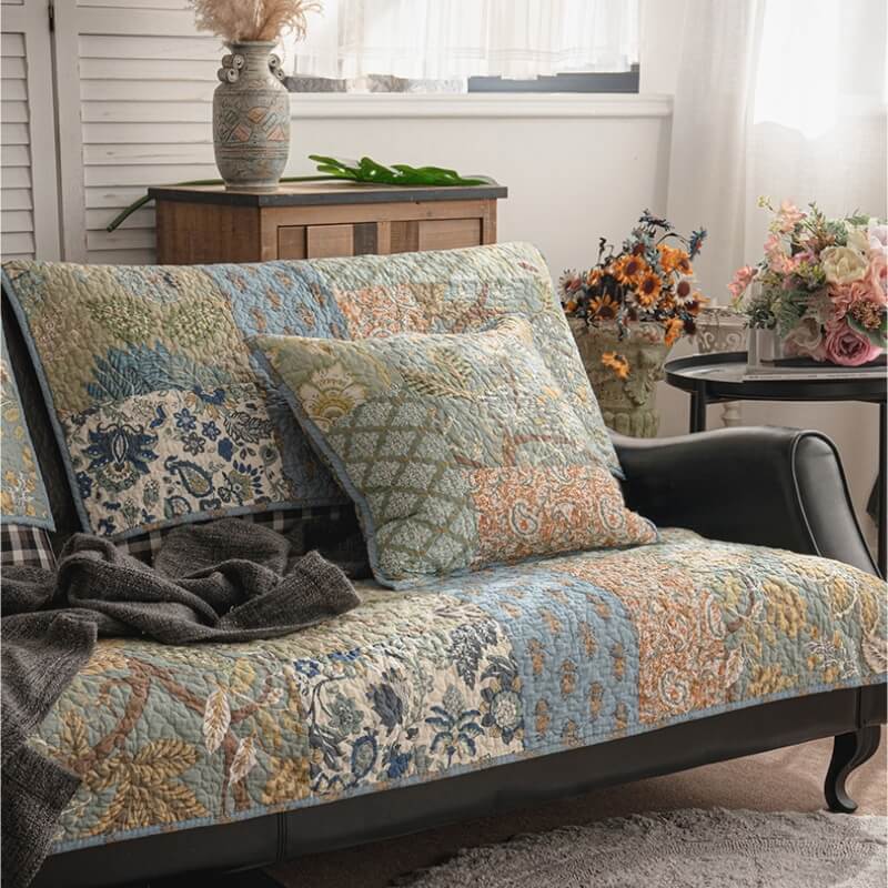 European Floral Cotton Couch Cover Sofa Protective Non-slip Cover - News Pet Shop