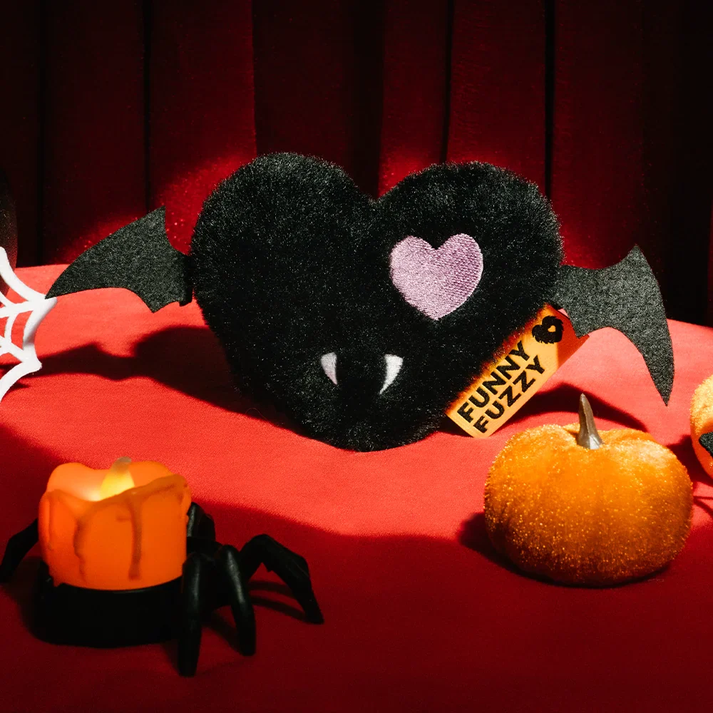 Halloween Plush Squeaky Dog Toy - Bat Heart - News Pet Shop