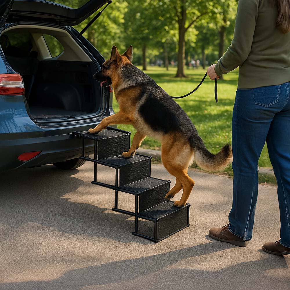 Travel Portable Foldable 4-Steps Non-Slip Dog Car Stair - News Pet Shop