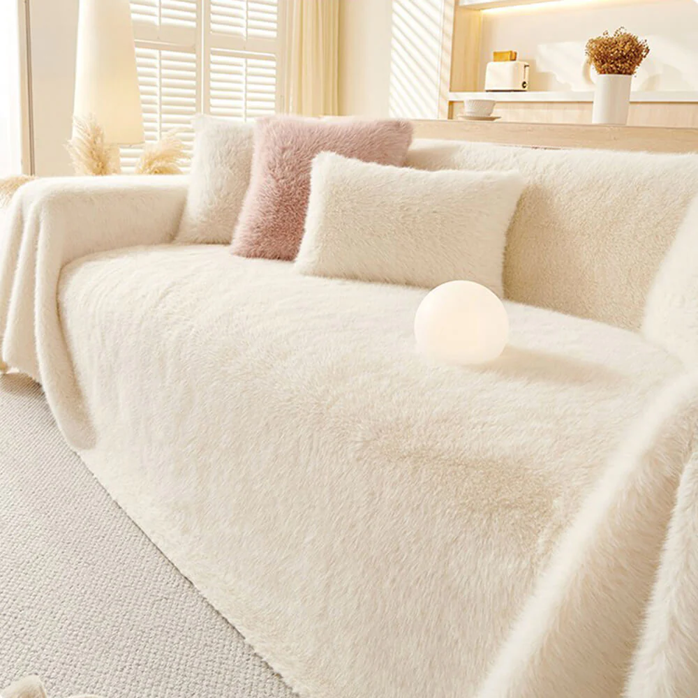 Luxury Skin-Friendly Long Faux Fur One-Piece Multi Functional Couch Cover - News Pet Shop