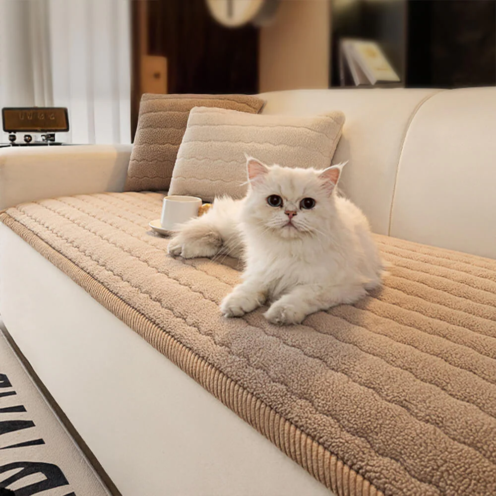 Creamy Soft Breathable Lambskin Couch Cover - News Pet Shop