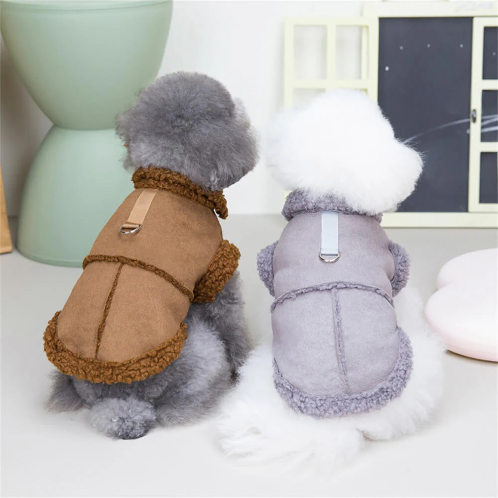 Shearling Dog Jacket  C Warm and Stylish Winter Outerwear - News Pet Shop