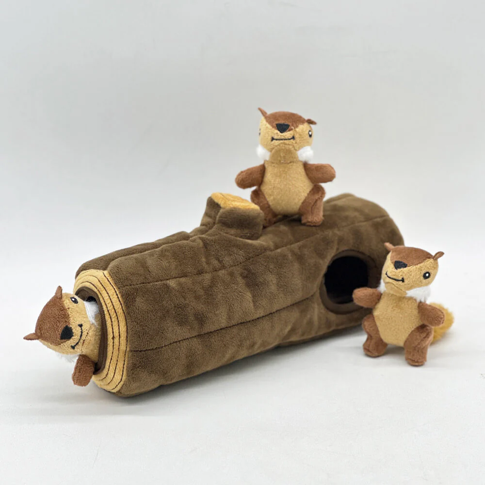 Interactive Squirrel Hide-and-Seek Dog Toy with Tree Trunk - News Pet Shop