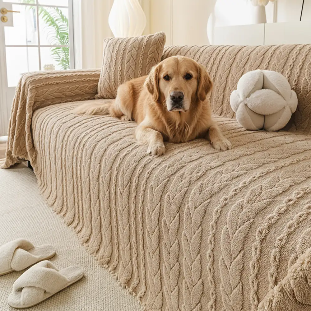 Simple Thickened Soft Fleece Fabric Sofa Protection Couch Cover - News Pet Shop