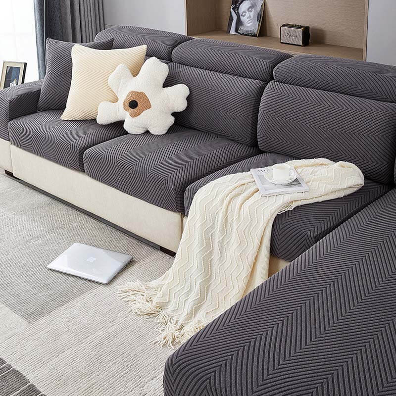 Fully Wrapped Herringbone Couch Cover - News Pet Shop