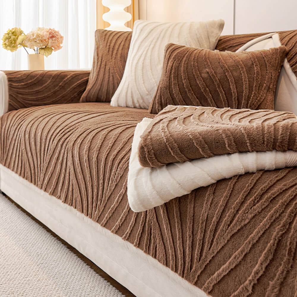 Wave Textured Plush Non-Slip Couch Cover - News Pet Shop