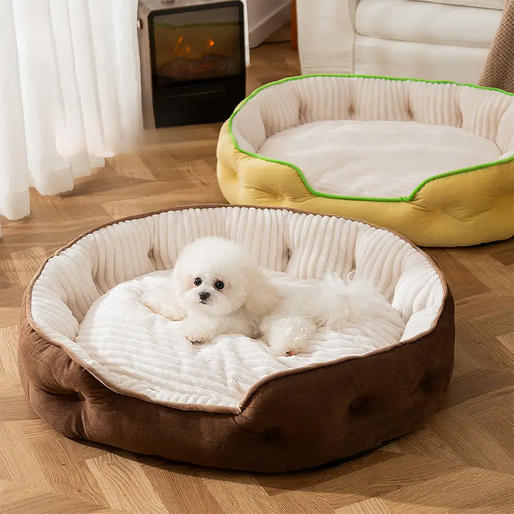 Plush Warm Comfortable Round Deep Sleep Dog Bed - News Pet Shop