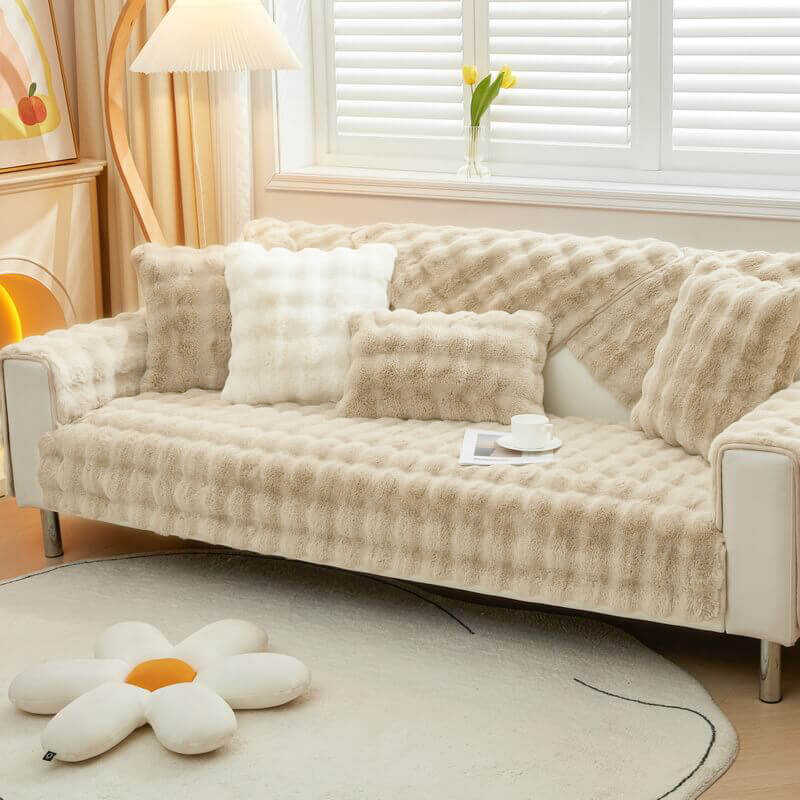Cozy Plush Solid Colour Non-slip Couch Cover - News Pet Shop