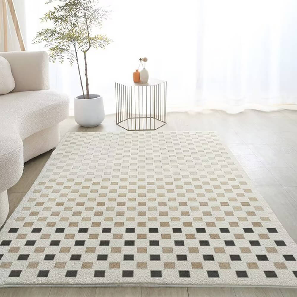Plaid Simple Modern Style Faux Cashmere Home Rug - News Pet Shop