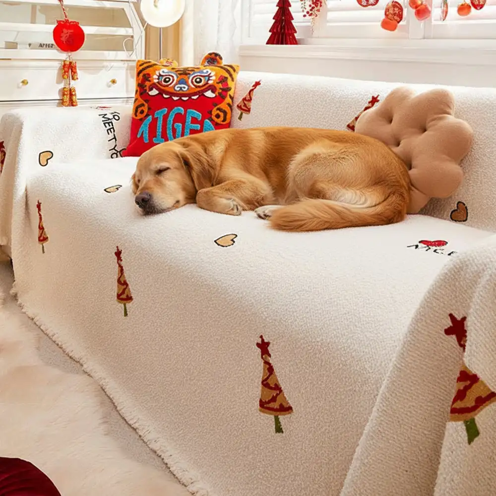 Christmas Tree Chic Thick Plush Sofa Blanket Couch Cover - News Pet Shop