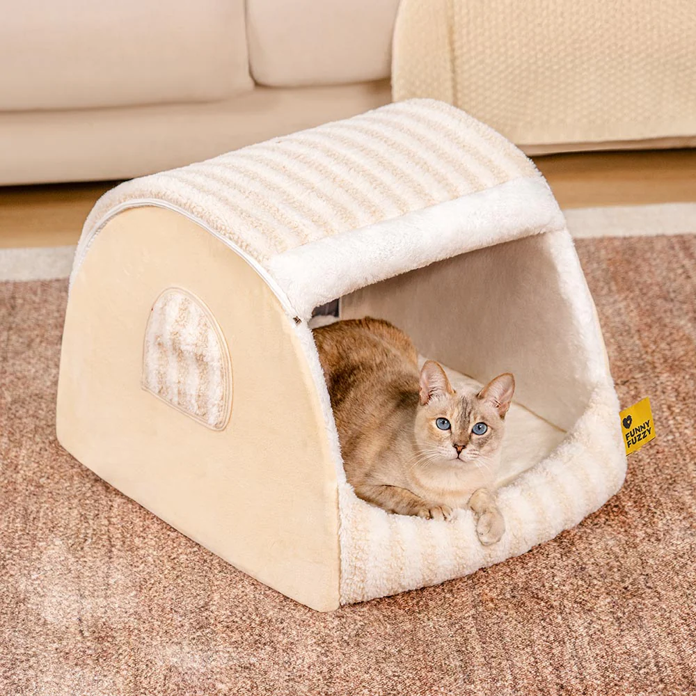 Striped Cozy Cat House - Cozy Retreat - News Pet Shop