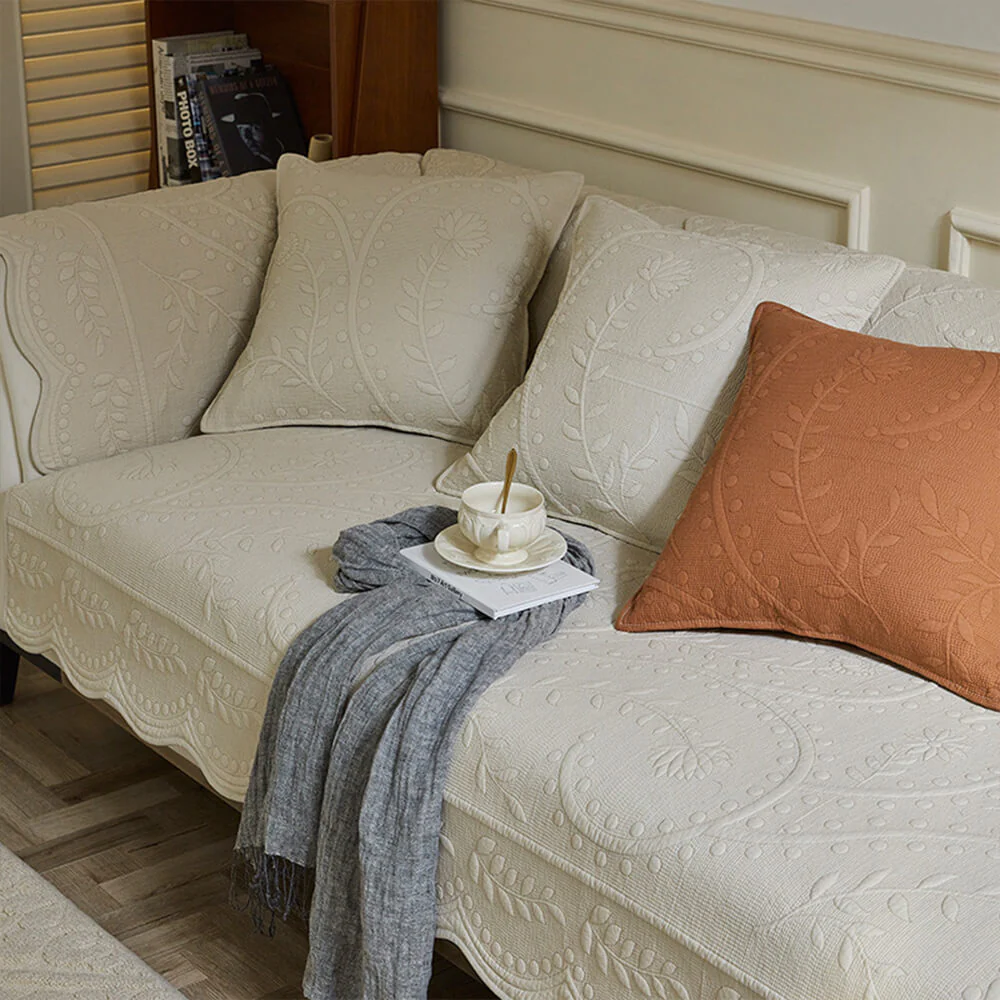 Boho Woven Textured Cotton Breathable Farmhouse Couch Cover - News Pet Shop