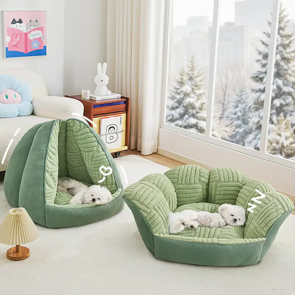 Multifunctional Semi-Enclosed Cave Dog Bed Warming Pet Bed - News Pet Shop