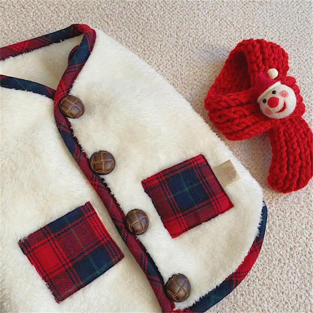 Plaid Winter Dog Jacket with Scarf  C Festive and Cozy for the Holidays - News Pet Shop